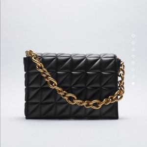 Zara Quilted Chain Strap Shoulder Bag